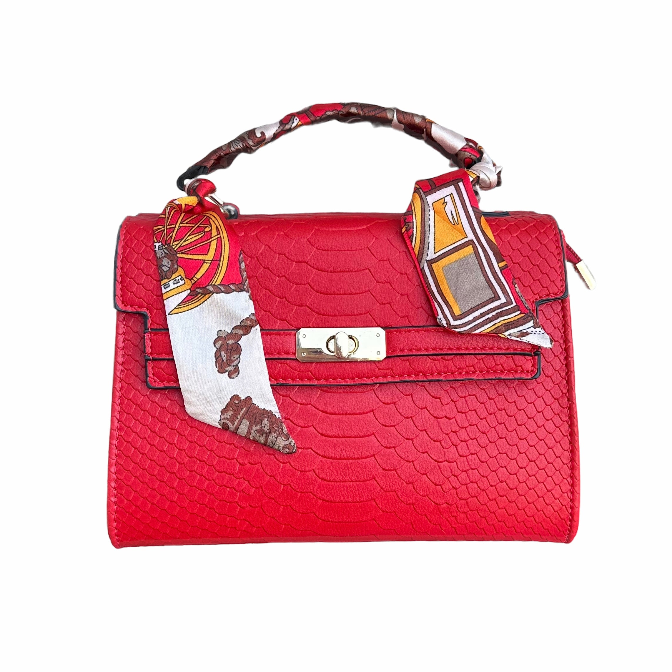 Tas met Sjaal Croco Groot - Rood