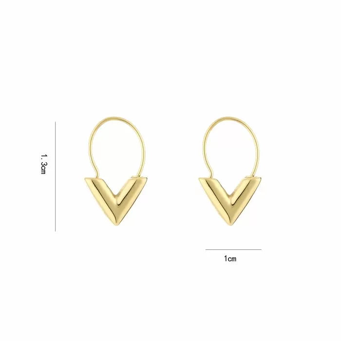 V Earrings - Gold
