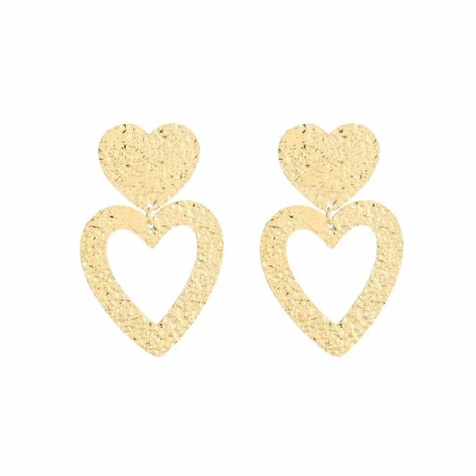 Veronique Heart Earrings - Gold