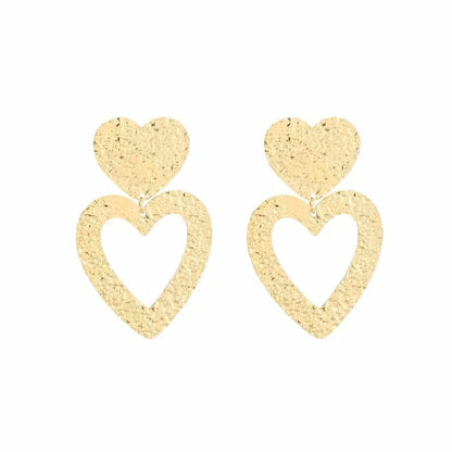 Veronique Heart Earrings - Gold