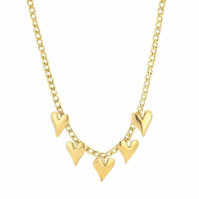 Figure Big Heart Necklace - Gold