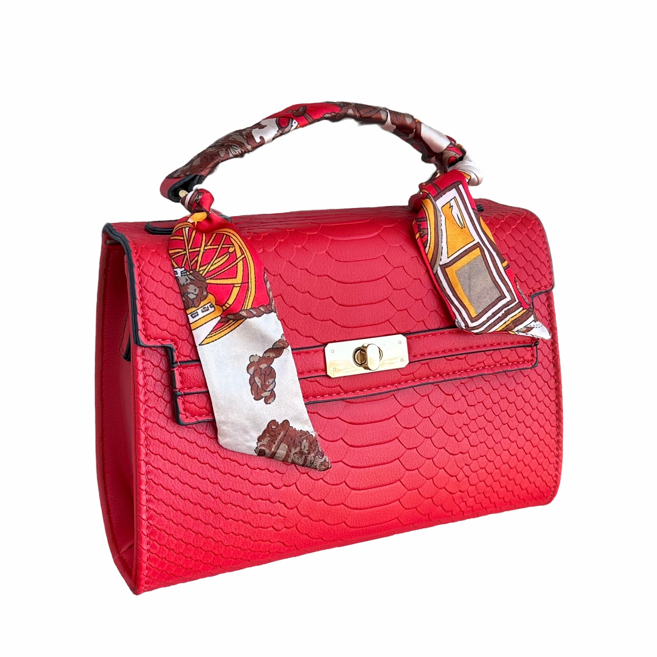 Tas met Sjaal Croco Groot - Rood