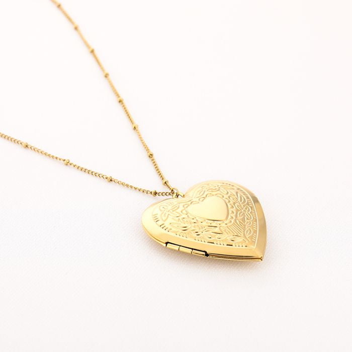 Locket Heart Necklace 80 cm - Gold