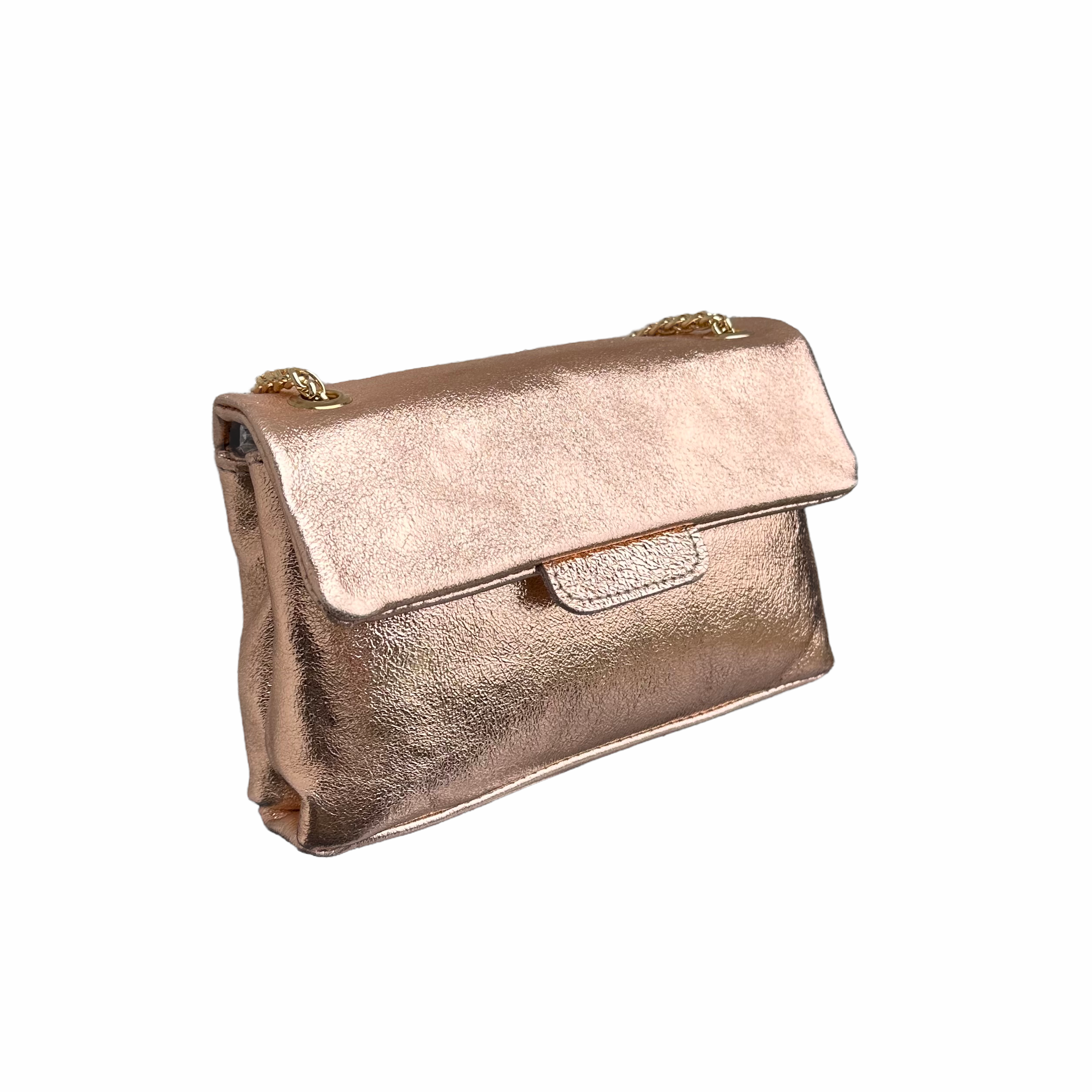 Tas Metallic Colour Rosé - Echt Leer