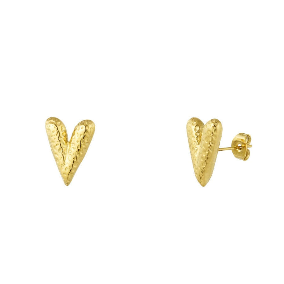 Ear Stud Tessa Dot Heart - Gold - Sieradenbycelin Sieradenbycelin Sieradenbycelin