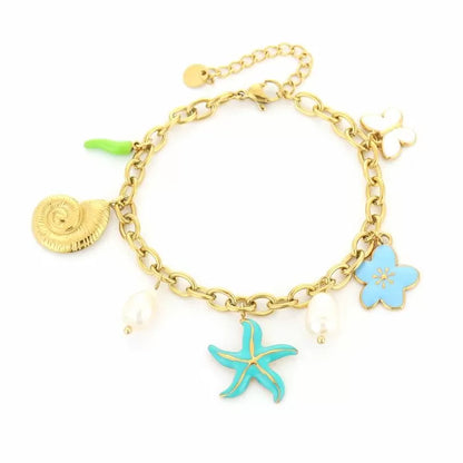 Figure See Blue Bracelet - Gold