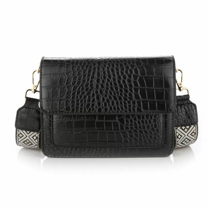 Chloe Croco Tas - Zwart - Sieradenbycelin Sieradenbycelin Sieradenbycelin