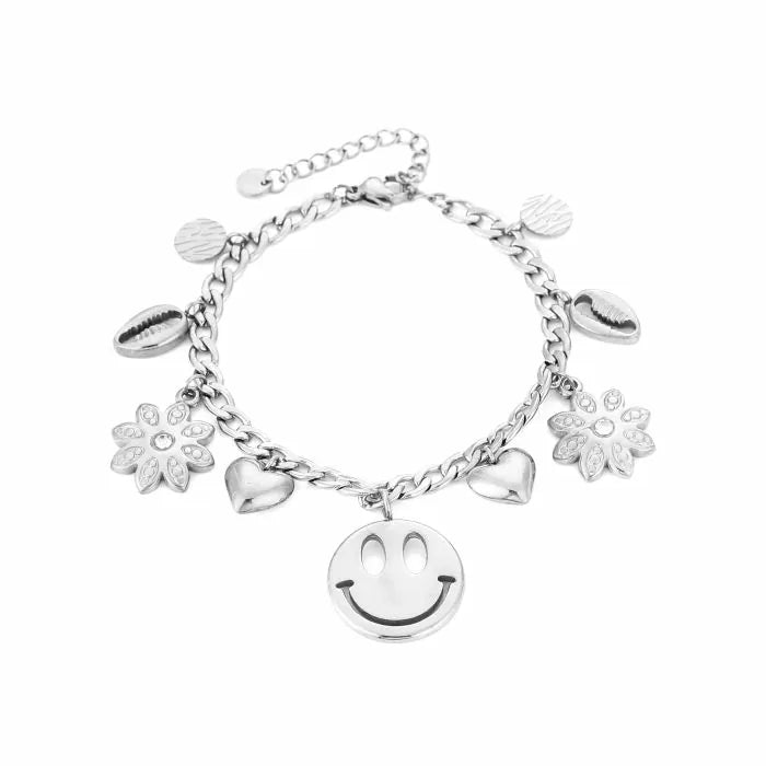 Happy Smiley Bracelet - Silver