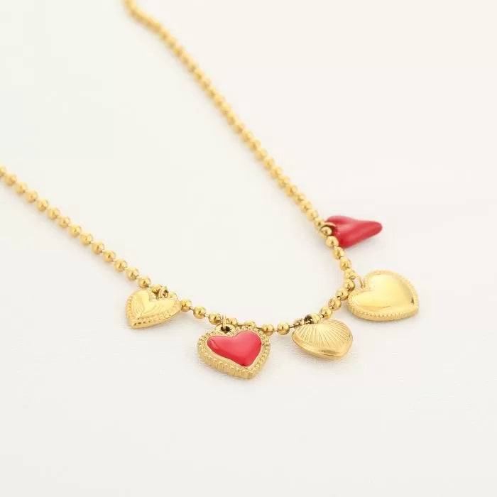 Ballerina Red Necklace - Gold