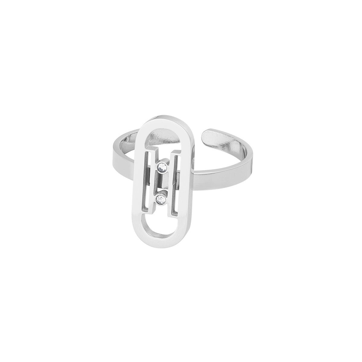 Schakel Diamond Ring - Silver