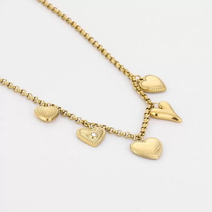 Bedels Beauty Hearts Necklace - Gold