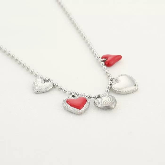 Ballerina Red Necklace - Silver