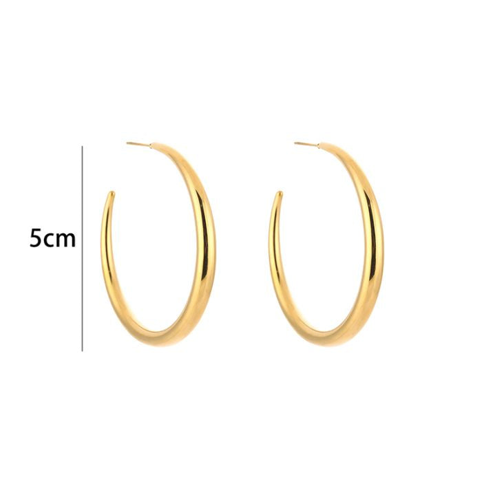 Basic Aila Hoops Earrings - Silver