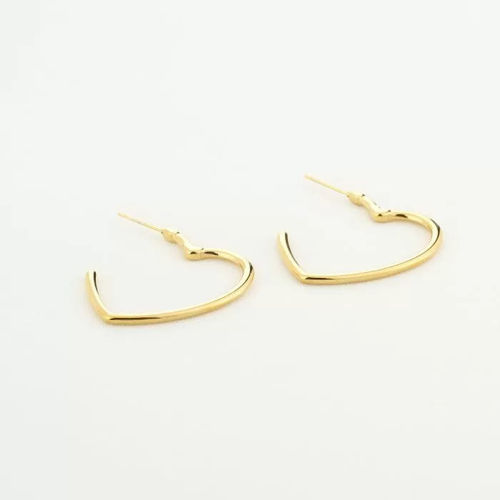 Half Heart Earrings - Gold