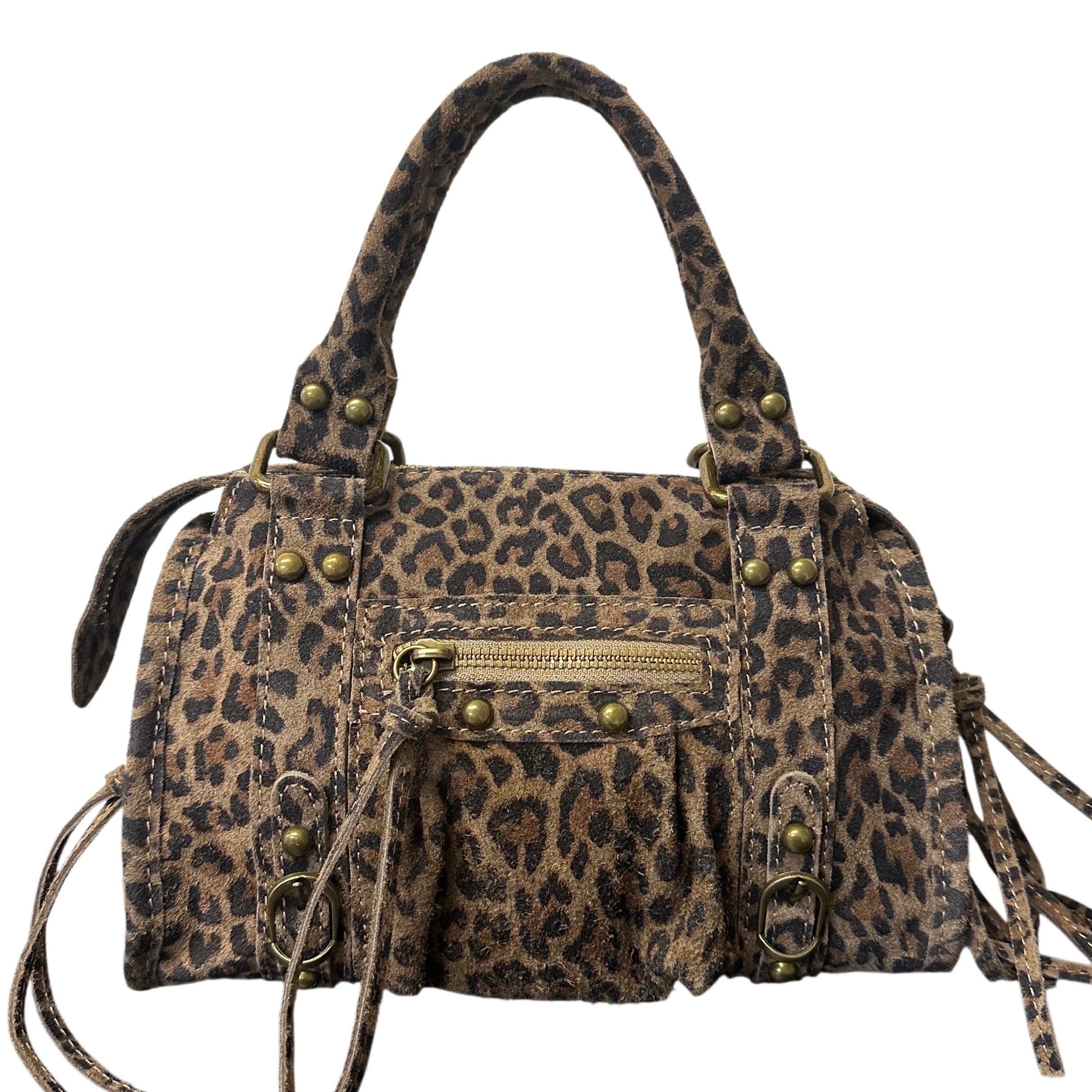Liv Echt Leer Medium Tas - Donker Leopard