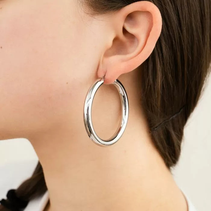 Basic Carlijn Hoops Earrings - Silver