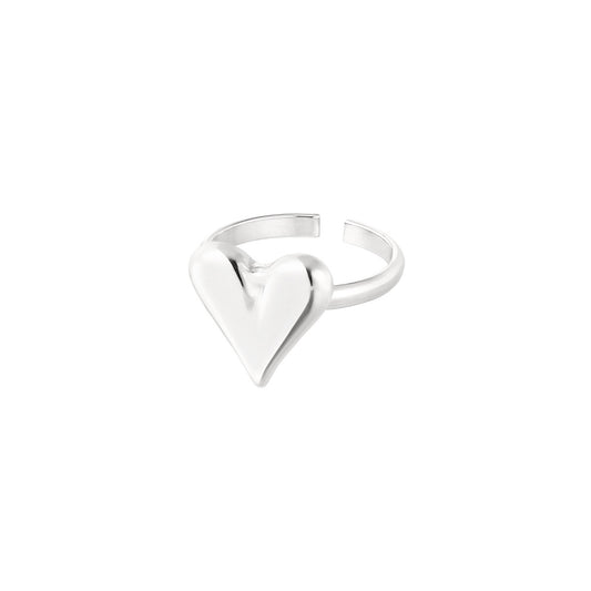 Tessa Heart Basic Ring - Silver