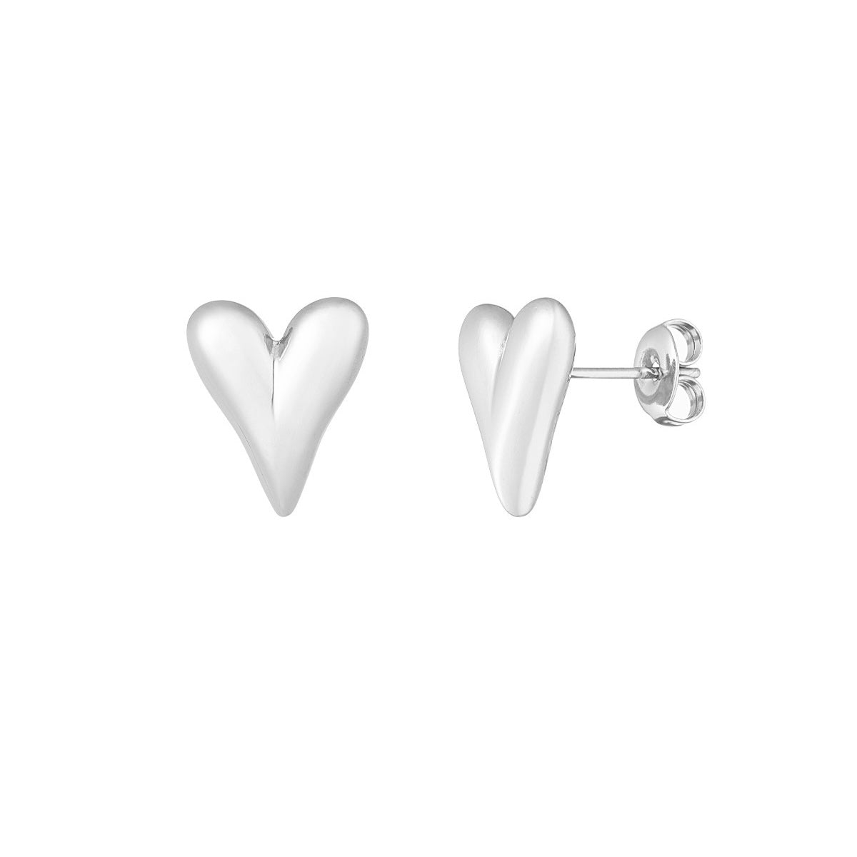 Ear Stud Tessa Normal Heart - Silver