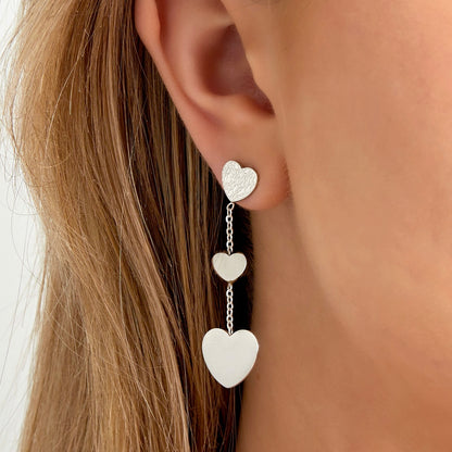Double The Love Earrings - Gold