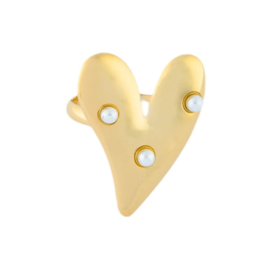 Parels Heart Ring - Gold