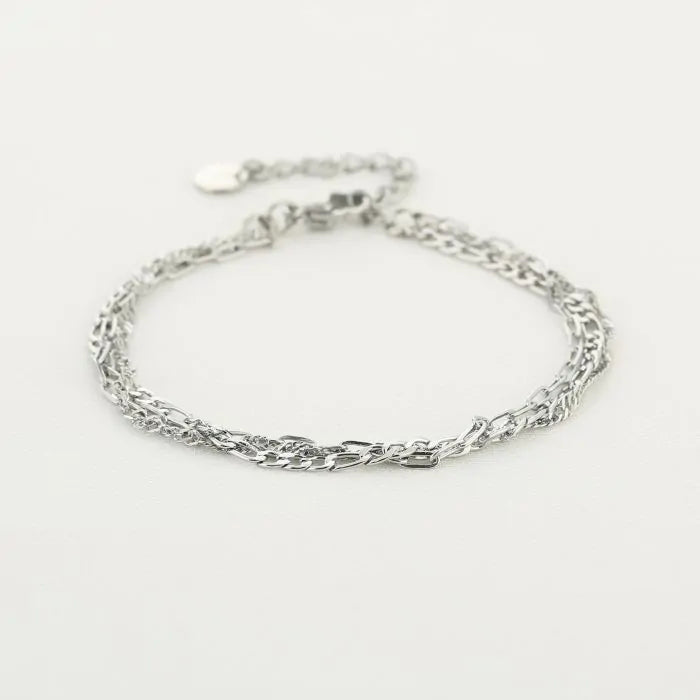 Double Jade Bracelet - Silver
