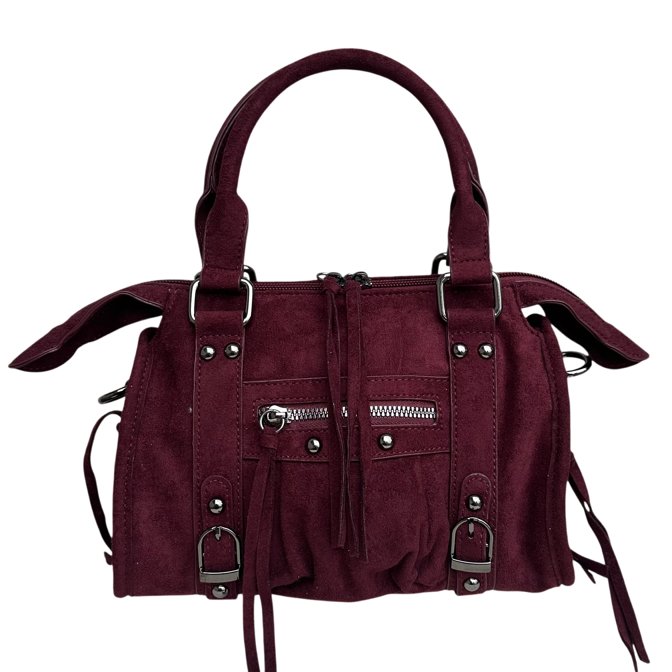 Liv Suède Medium Tas - Burgundy
