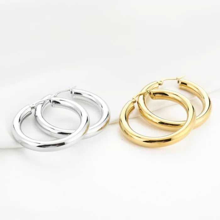 Basic Small Carlijn Hoops Earrings - Gold