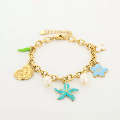 Figure See Blue Bracelet - Gold