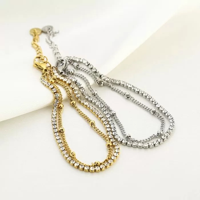 Double Strass Bracelet - Gold