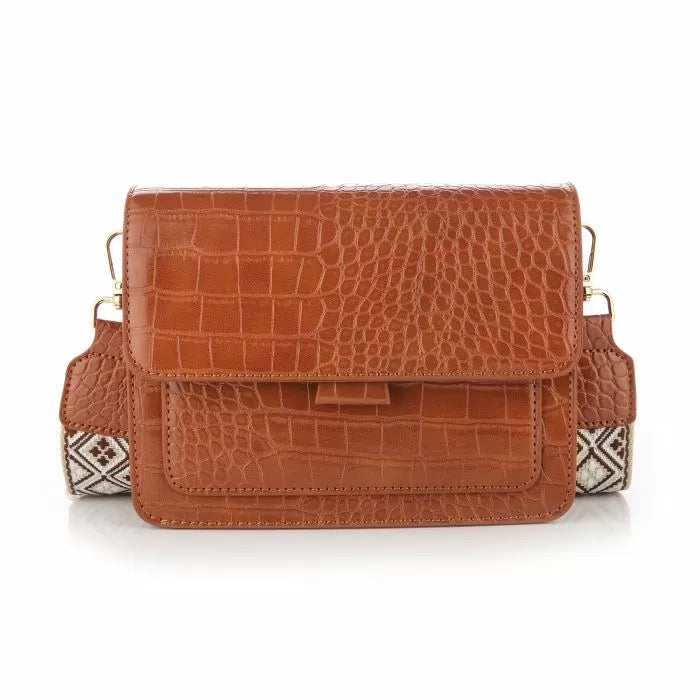 Chloe Croco Tas - Camel - Sieradenbycelin Sieradenbycelin Sieradenbycelin