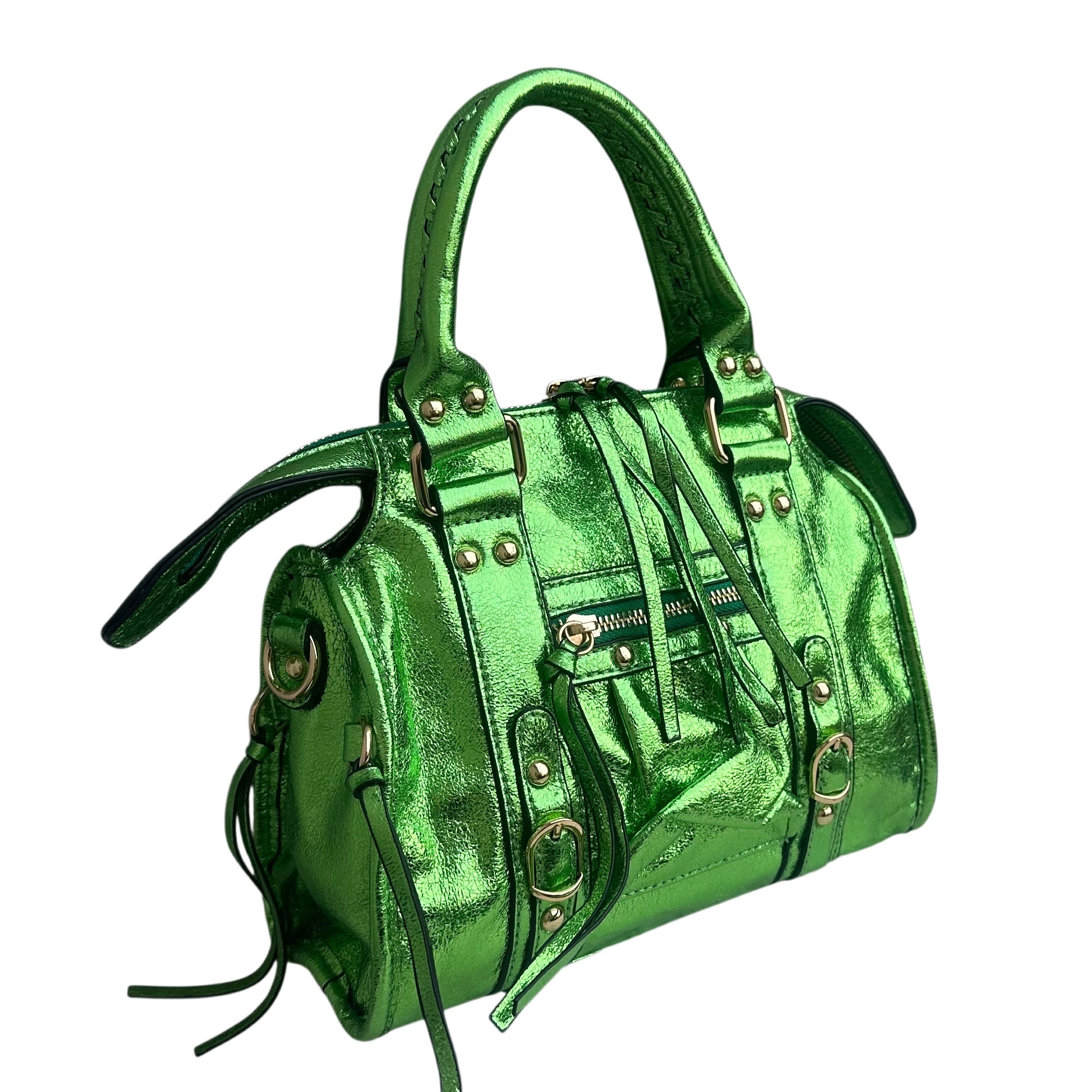 Liv Metallic Medium Tas - Appeltjes Groen
