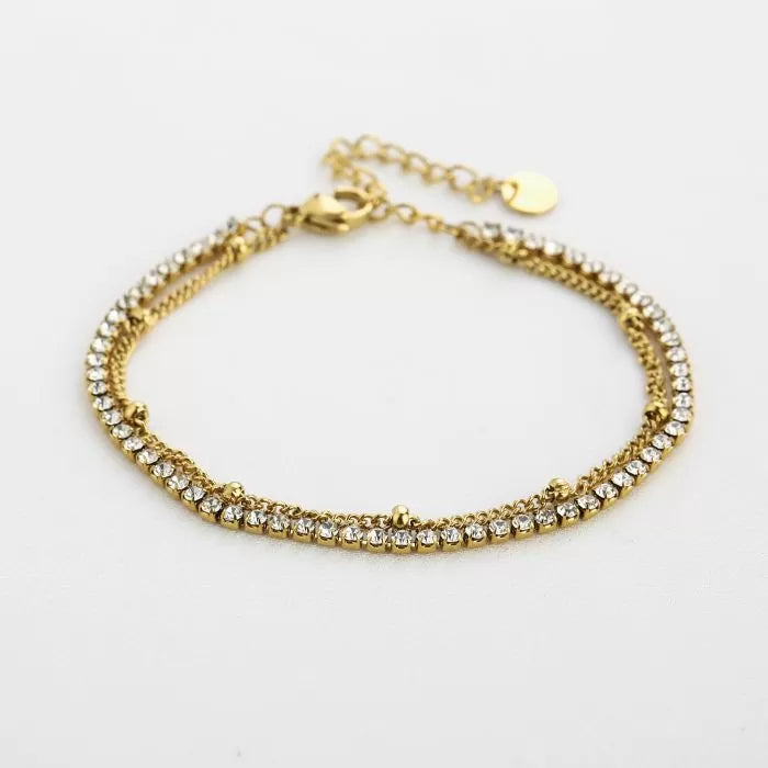 Double Strass Bracelet - Gold