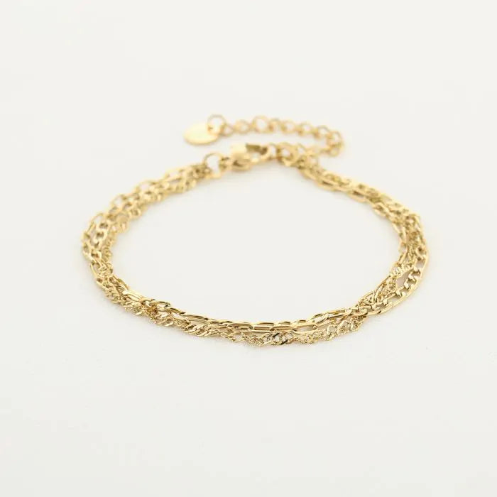 Double Jade Bracelet - Gold