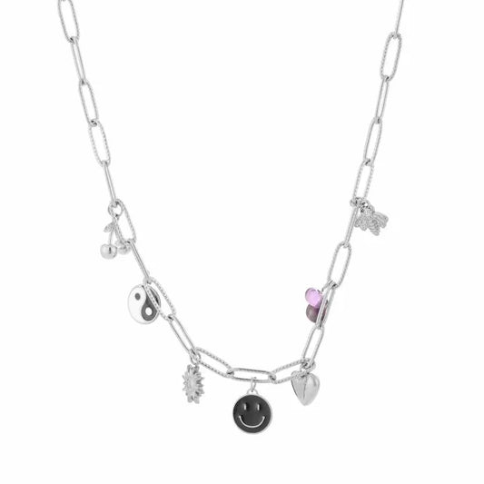 Best Smiley Yin Yang Necklace - Silver