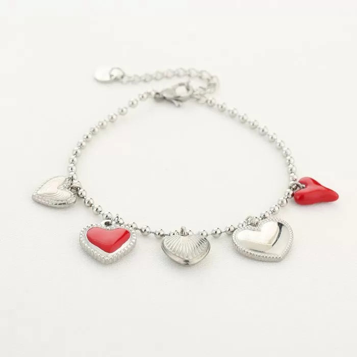 Ballerina Red Bracelet - Silver