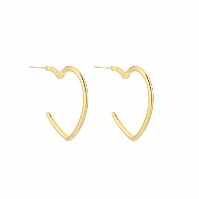 Half Heart Earrings - Gold