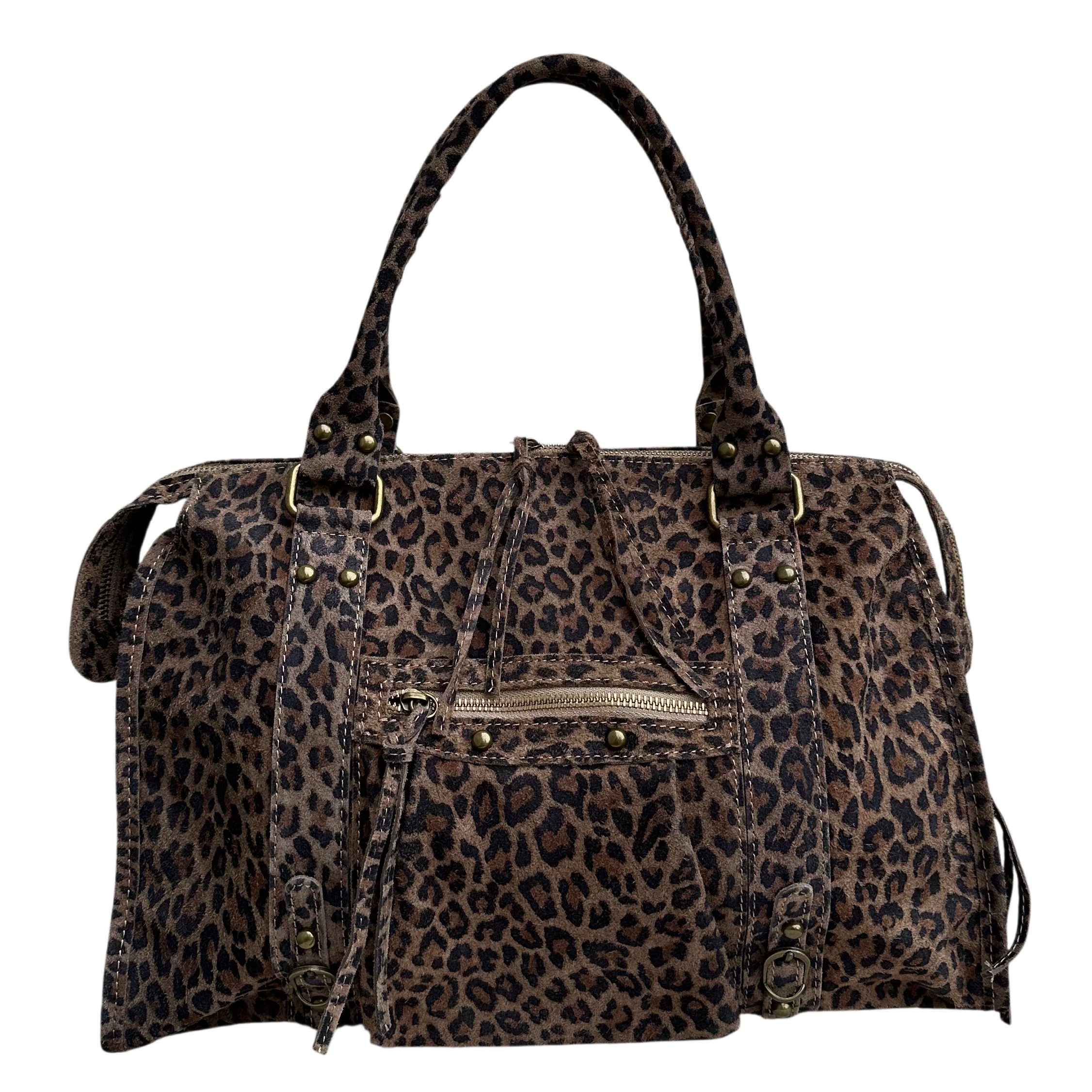 Liv Echt Leer XL Tas - Donker Leopard
