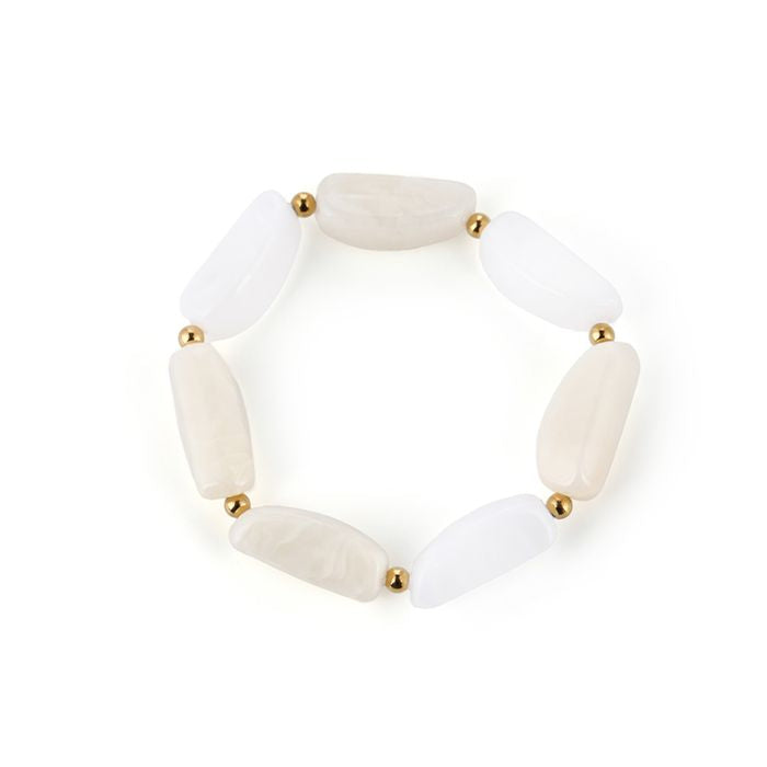 Beads Acryl Bracelet - Gold Beige