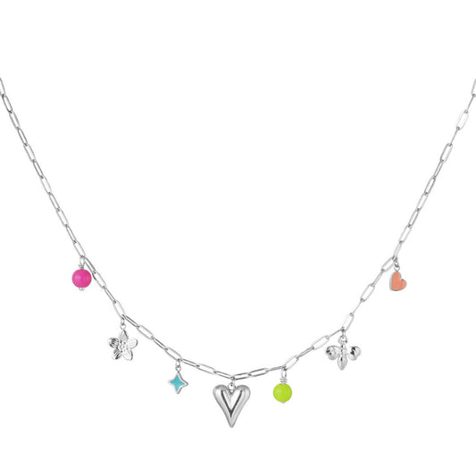 Figure Colourful Day Necklace - Silver