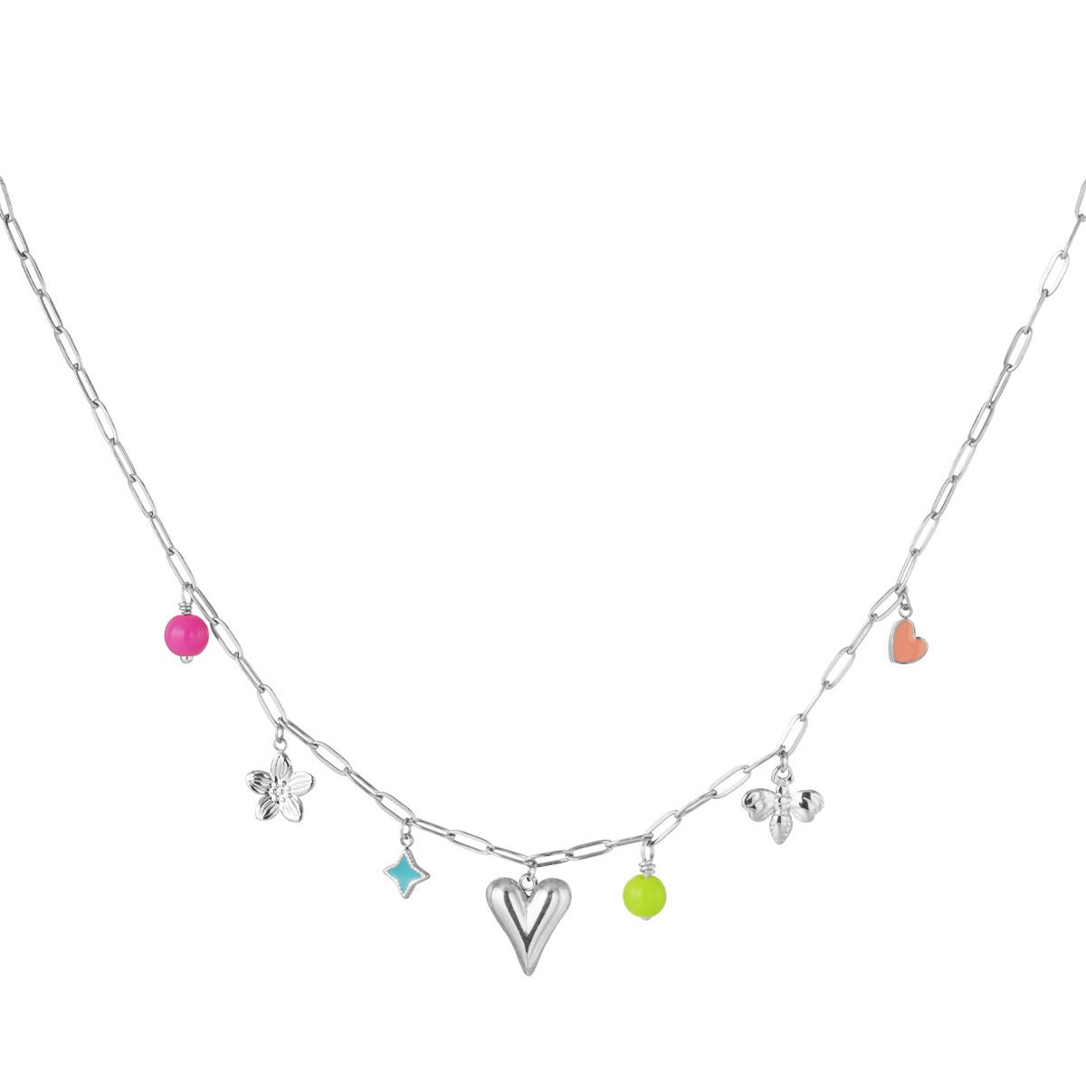 Figure Colourful Day Necklace - Silver - Sieradenbycelin Sieradenbycelin Sieradenbycelin