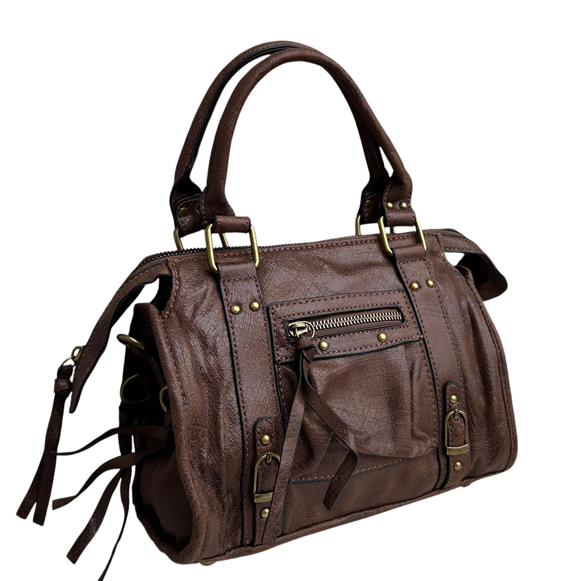 Liv Glossy Medium Tas - Koffie Bruin