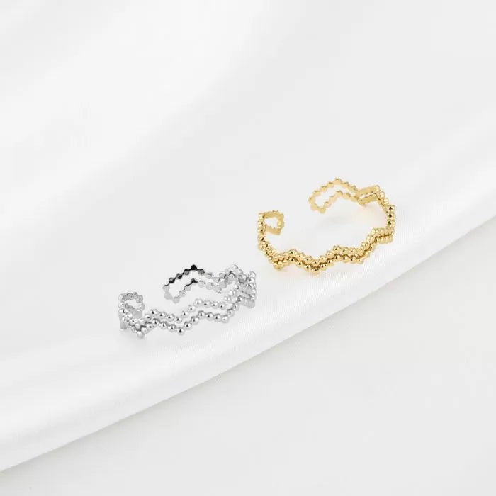 Wavy Dot Ring - Gold