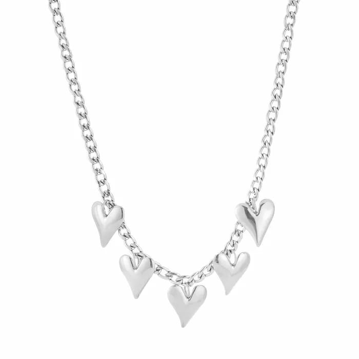 Figure Big Heart Necklace - Silver