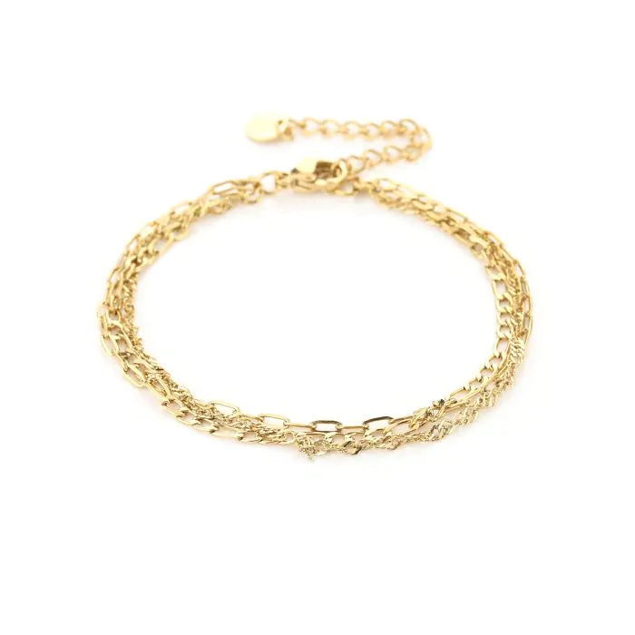 Double Jade Bracelet - Gold