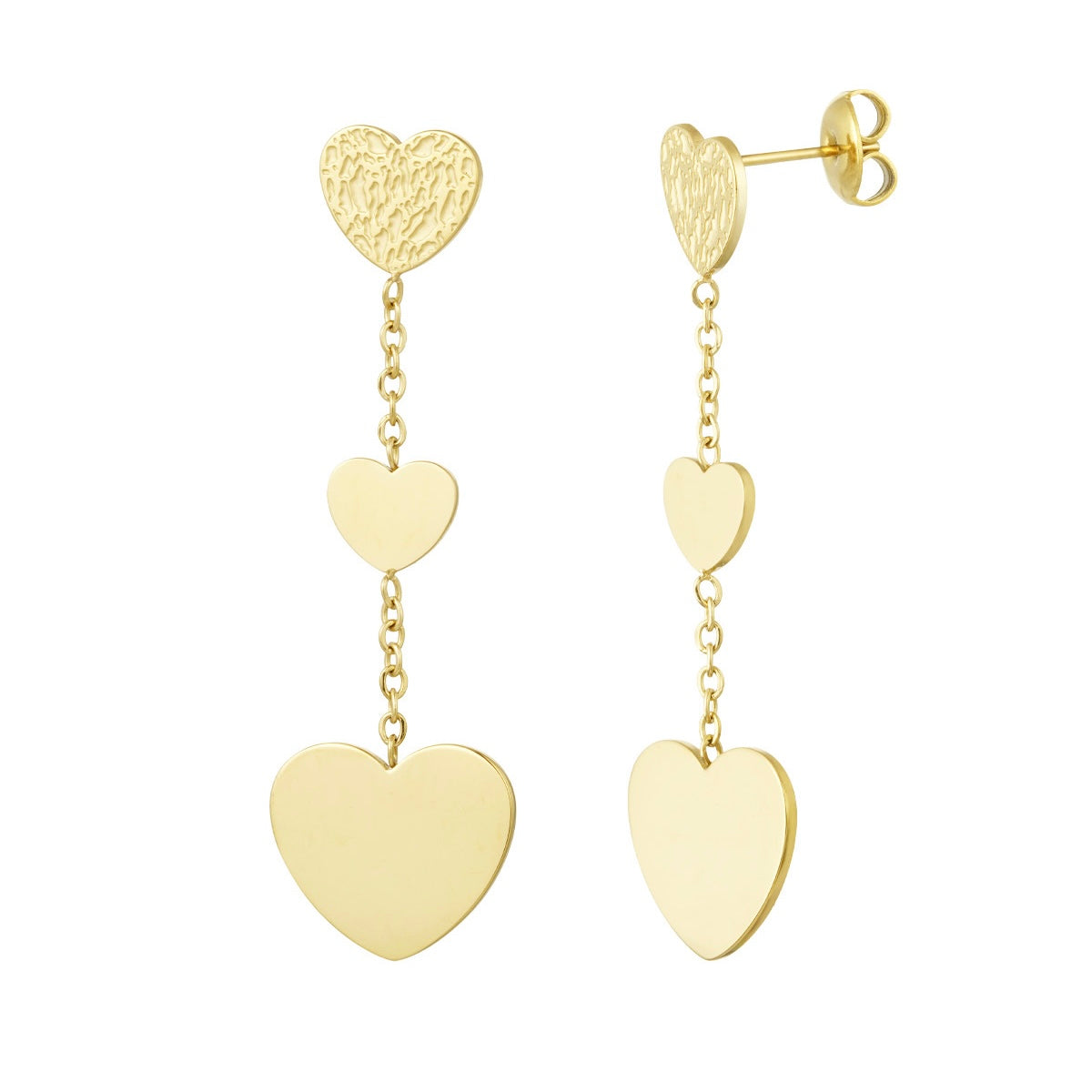 Double The Love Earrings - Gold - Sieradenbycelin Sieradenbycelin Sieradenbycelin