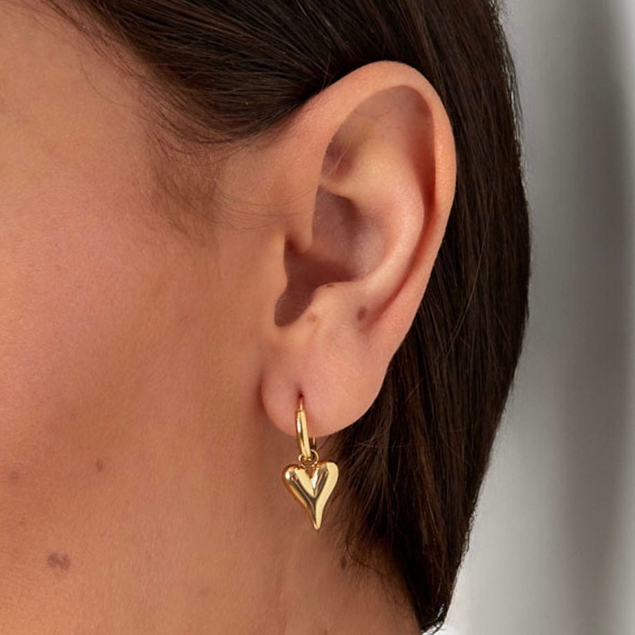 Basic Tessa Heart Earrings - Gold