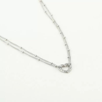 Faye Heart Necklace - Silver