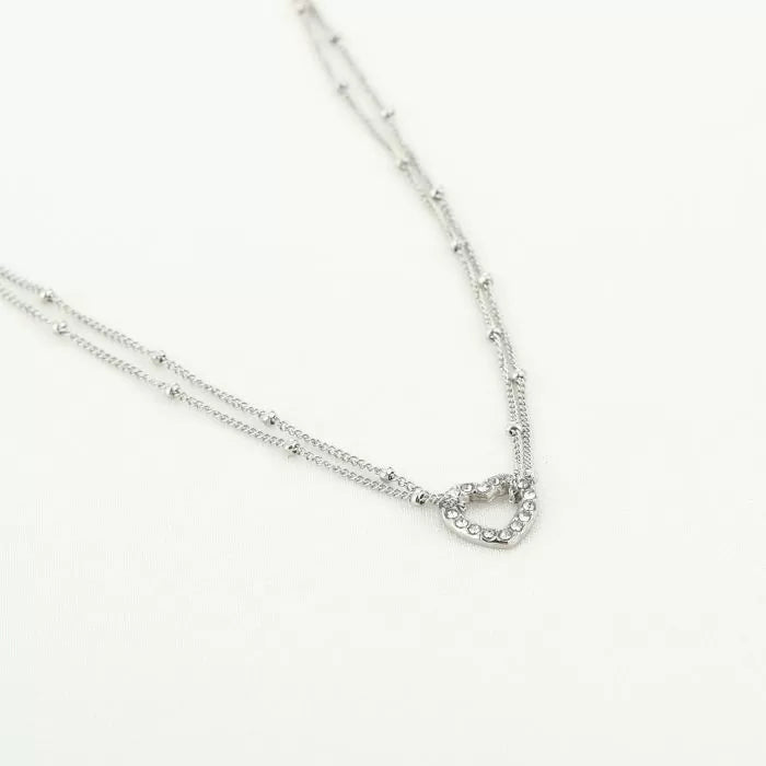 Faye Heart Necklace - Silver - Sieradenbycelin Sieradenbycelin Sieradenbycelin