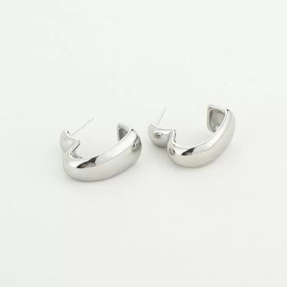 Classy Heart Earrings - Silver