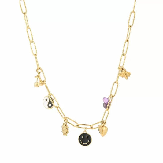 Best Smiley Yin Yang Necklace - Gold